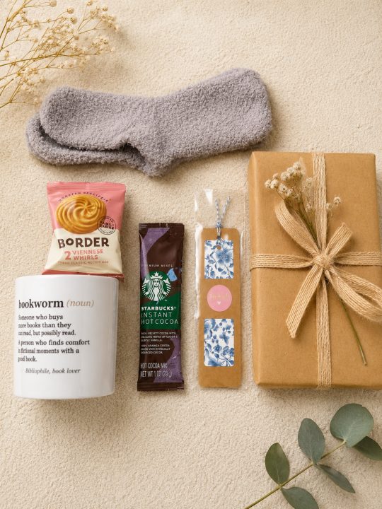 The Cosy Chapter with Mug book gift box styled product image